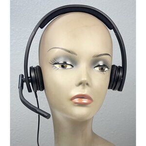 LOGITECH Black Wired USB HEADSET Double Ear Piece Volume Control Model A-00064